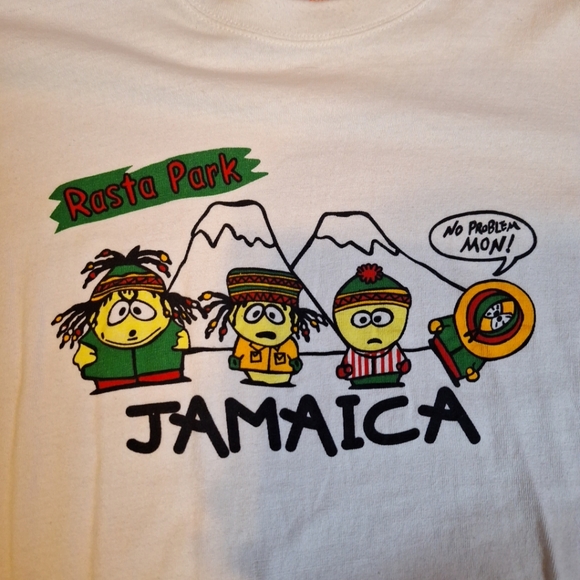 Vintage Genuine Rosta Park Jamaican White Graphic T-Shirt Adult X-Large - Picture 3 of 5